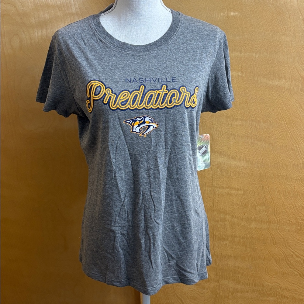 NWT NHL Nashville Predators Grey Short Sleeve Shirt Size L